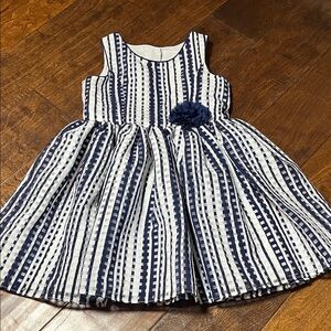 Pippa & Julie Navy and White Patterned Dress, size 5